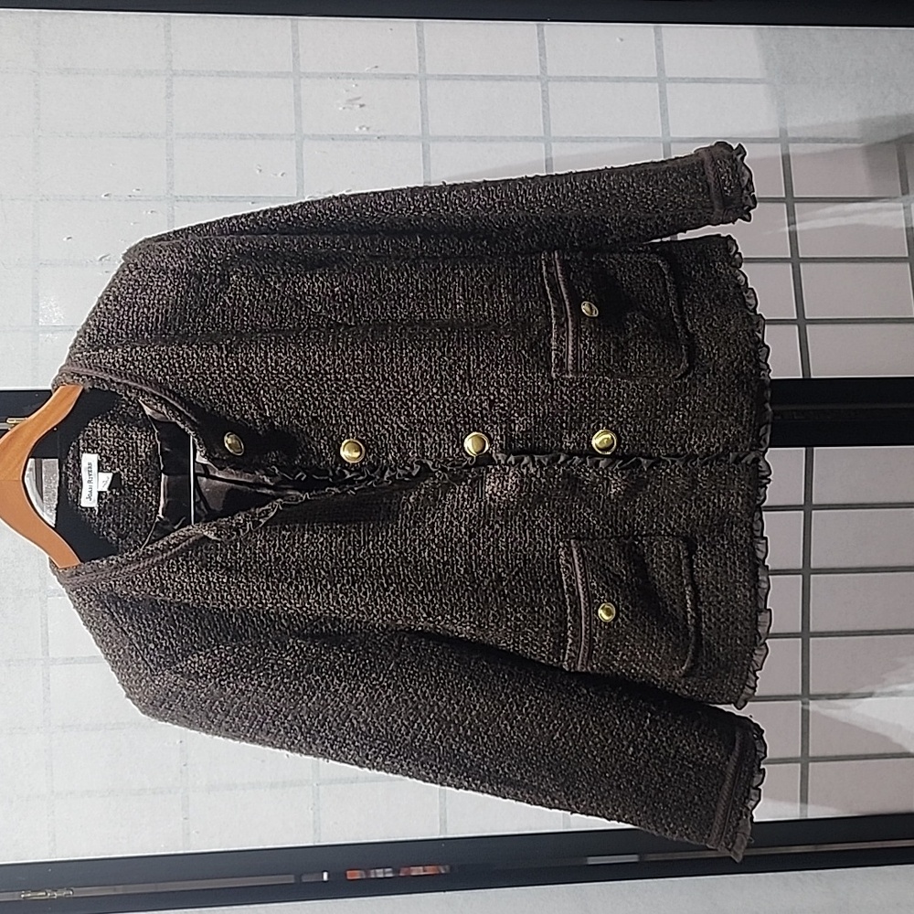 Vintage Joan Rivers brown tweed jacket/blazer 16 Quiet Luxury Grannycore